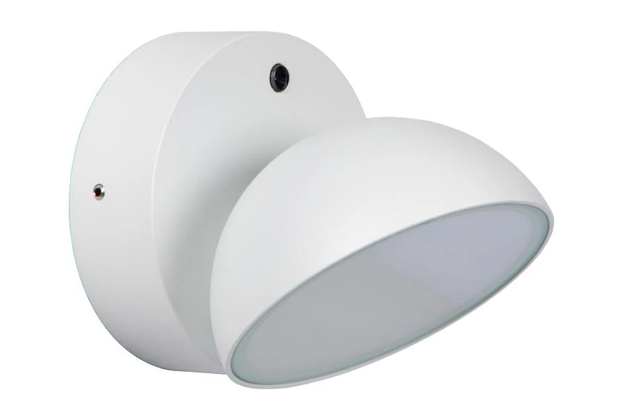 Lucide FINN - Lámpara de pared Dentro/Fuera - LED - 1x12W 3000K - IP54 - Sensor día/noche - Blanco - apagado